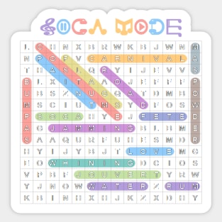 Soca Music Culture Word Search Puzzle | White Print Sticker